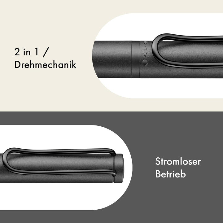 LAMY Safari Twin Pen All Black EMR Stylus 2-in-1 Kugelschreiber in der Farbe Schwarz für den flexibl