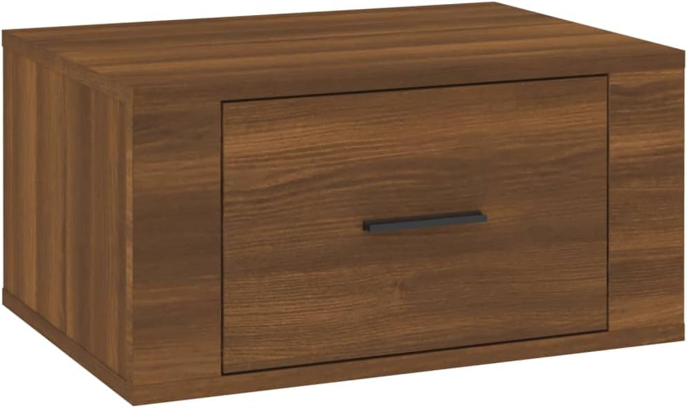 NachtschrÀnkchen Nachtkommode Wand-Nachttisch Braun Eichen-Optik 50x36x25 cm Bett Kommode Nachtschra
