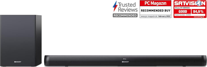 SHARP HTSBW202 2.1 Soundbar 200W (USB, Bluetooh, HDMI, Optisch, AUX-In (3,5mm), Breite: 92cm), draht