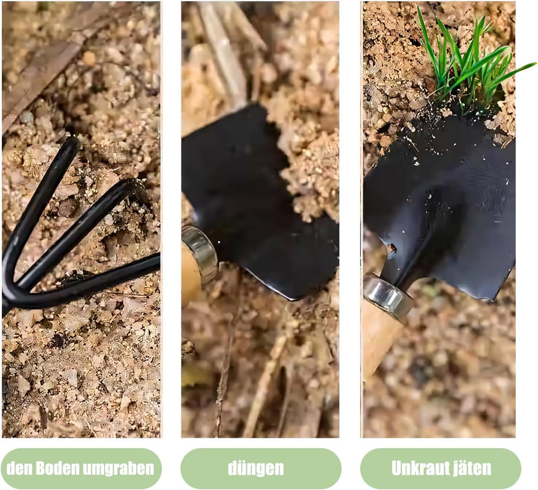 Mini Gartengeräte 3 Stück Set, 3 Stück Sukkulenten Gartengeräte, Holzgriff Handheld Mini Kelle, Scha