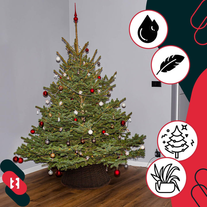 KOTARBAU® Weihnachtsbaum Rock aus Weide Ø 60 cm, Dunkel Braun Christbaumständer aus Rattan Natur, We