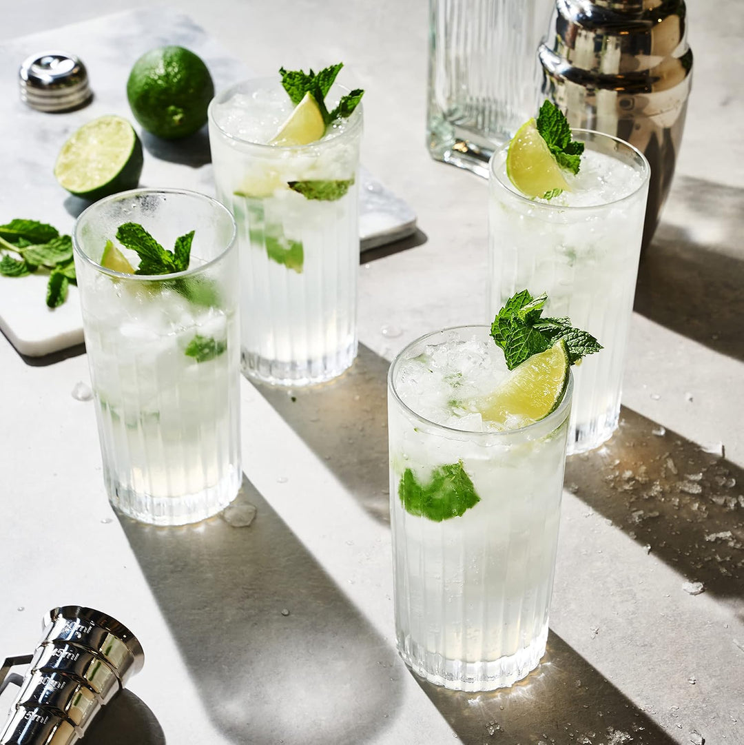 Viski Reserve European Highball-Tumbler, 4 Cocktailgläser aus bleifreiem Kristallglas, Glaswaren Mad