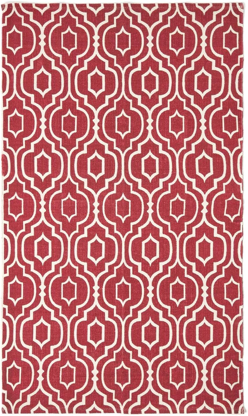 Homescapes Teppich Riga, handgewebt aus 100% Baumwolle, 160 x 230 cm, Baumwollteppich mit geometrisc