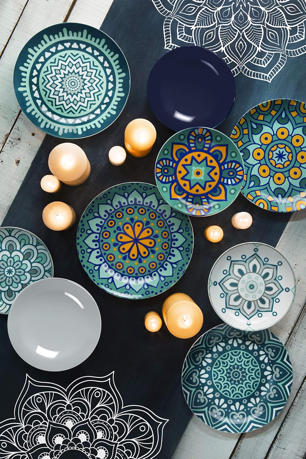 Excelsa Mandala Mediterraneo Tafelservice, 18-teilig, Porzellan, mehrfarbig