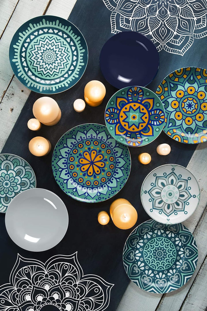 Excelsa Mandala Mediterraneo Tafelservice, 18-teilig, Porzellan, mehrfarbig
