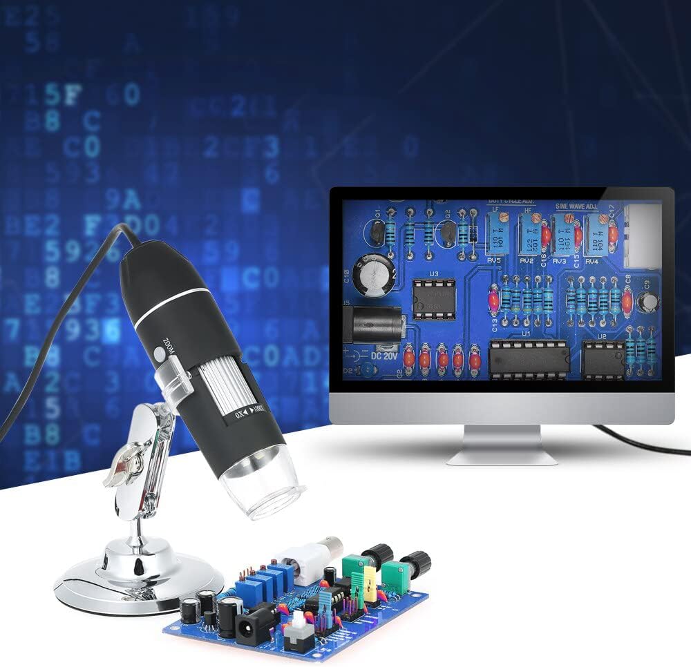 Retoo Digital Mikroskop Kamera mit 1600x Vergrösserung Endoskop, 8 LED-Leuchte, kompatibel mit Windo