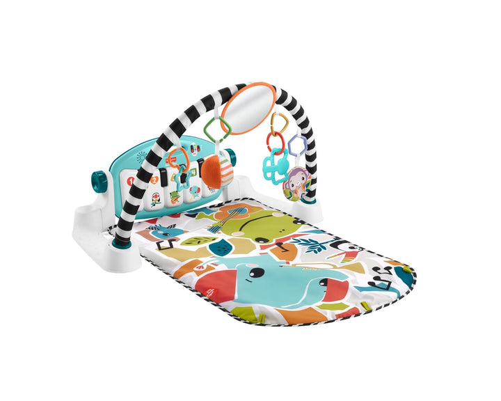 FISHER-PRICE Kontrast Kick & Play Pianospieldecke - Spieldecke für Neugeborene mit Lernspass, über 8