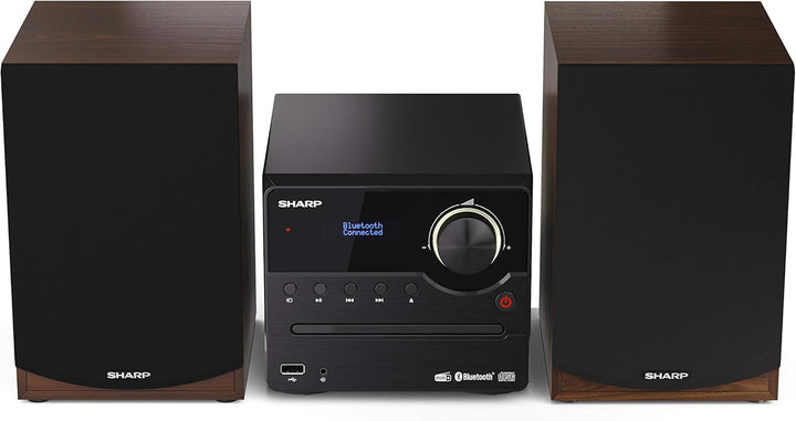 SHARP XLB517DBR Mirco-Soundsystem 45W (Digitalradio mit DAB, DAB+ und UKW/FM-Radio, Bluetooth, USB,