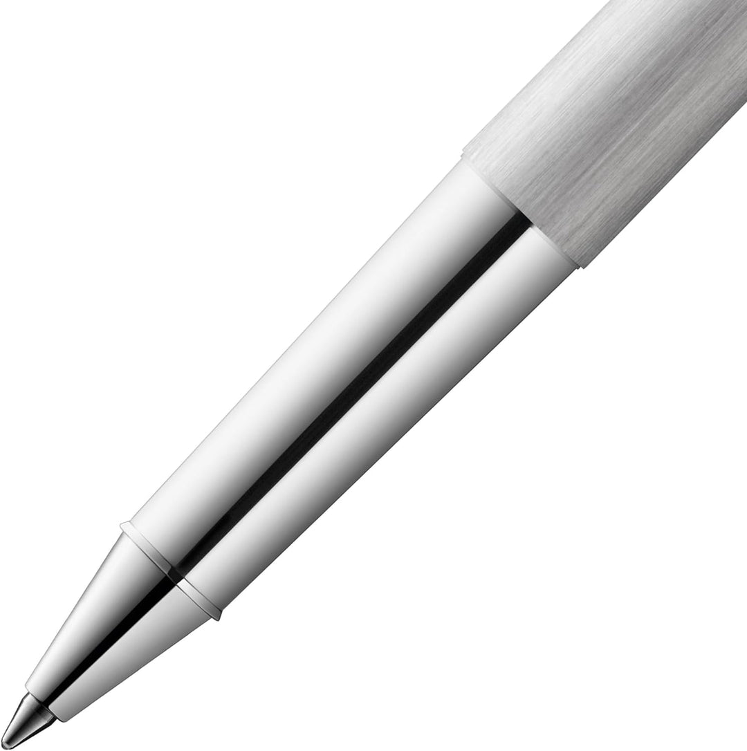 LAMY scala Tintenroller 351 - Rollpen aus strichmattiertem Edelstahl in der Farbe Silber mit Griffst