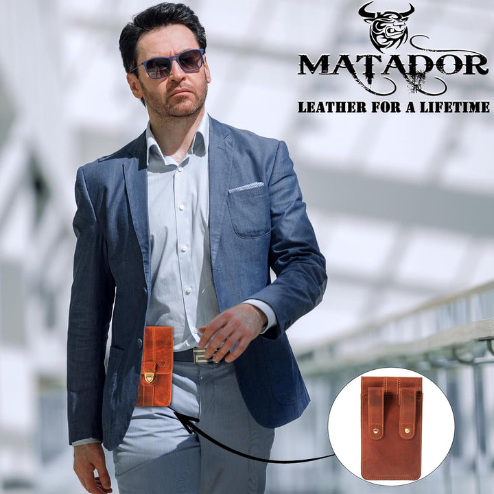 MATADOR Málaga XL Echt Leder Universal Handy Gürteltasche Vertikal Extragross Outdoor Handytasche XX