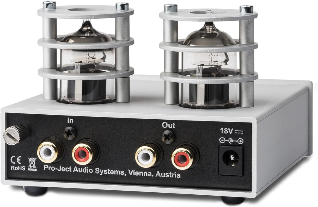 Pro-Ject Tube Box S2, High End Röhren Phono-Vorverstärker (Silber), Silber
