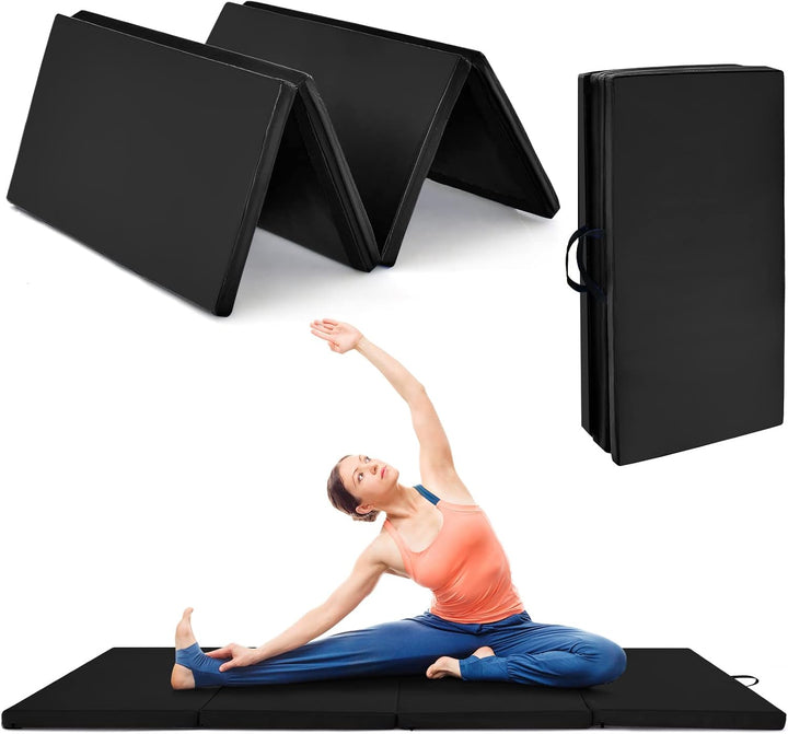 COSTWAY 240 x 120 x 5 cm Weichbodenmatte, Gymnastikmatte klappbar, Yogamatte mit Klettverschluss und