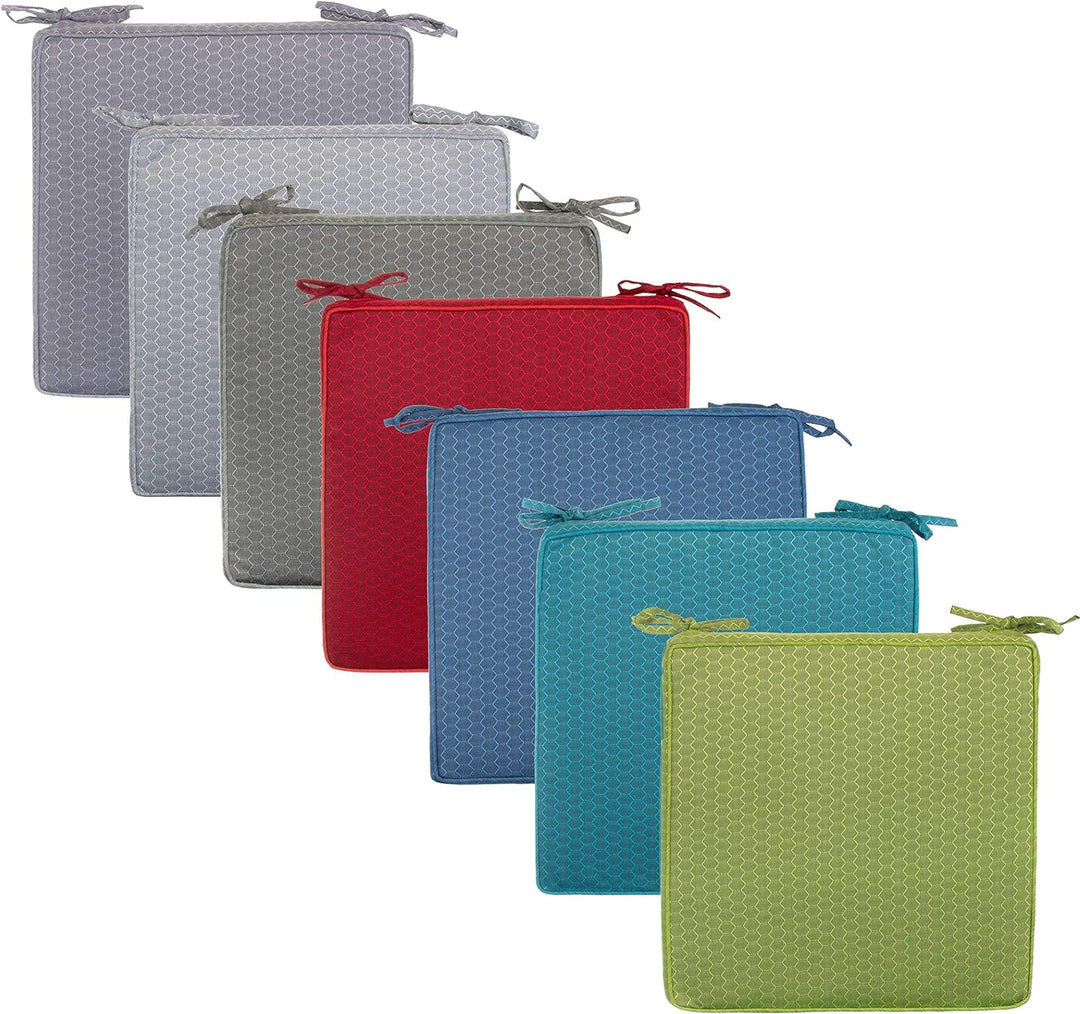 Brandsseller Outdoor Garten Sitzkissen Auflagen Kissen mit Paspel - Waben-Optik - Schmutz- und Wasse