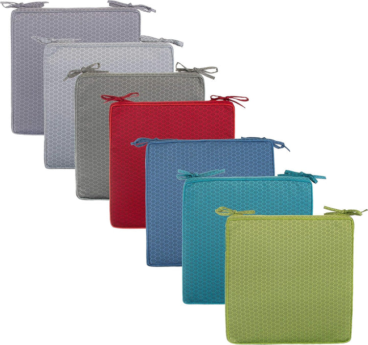 Brandsseller Outdoor Garten Sitzkissen Auflagen Kissen mit Paspel - Waben-Optik - Schmutz- und Wasse