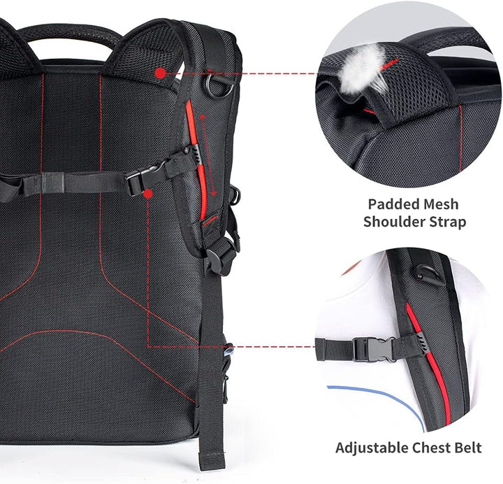 Beschoi Fotorucksack wasserdicht Kameratasche Kamerarucksack mit Laptopfach für Canon Sony Nikon Oly