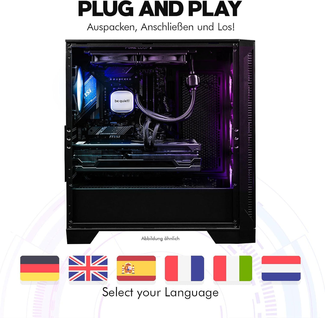 dcl24 Gaming PC Intel i9 14900KF, RTX5070Ti 16GB - 1000GB SSD, 32GB DDR5, RGB Gamer Computer mit 24x