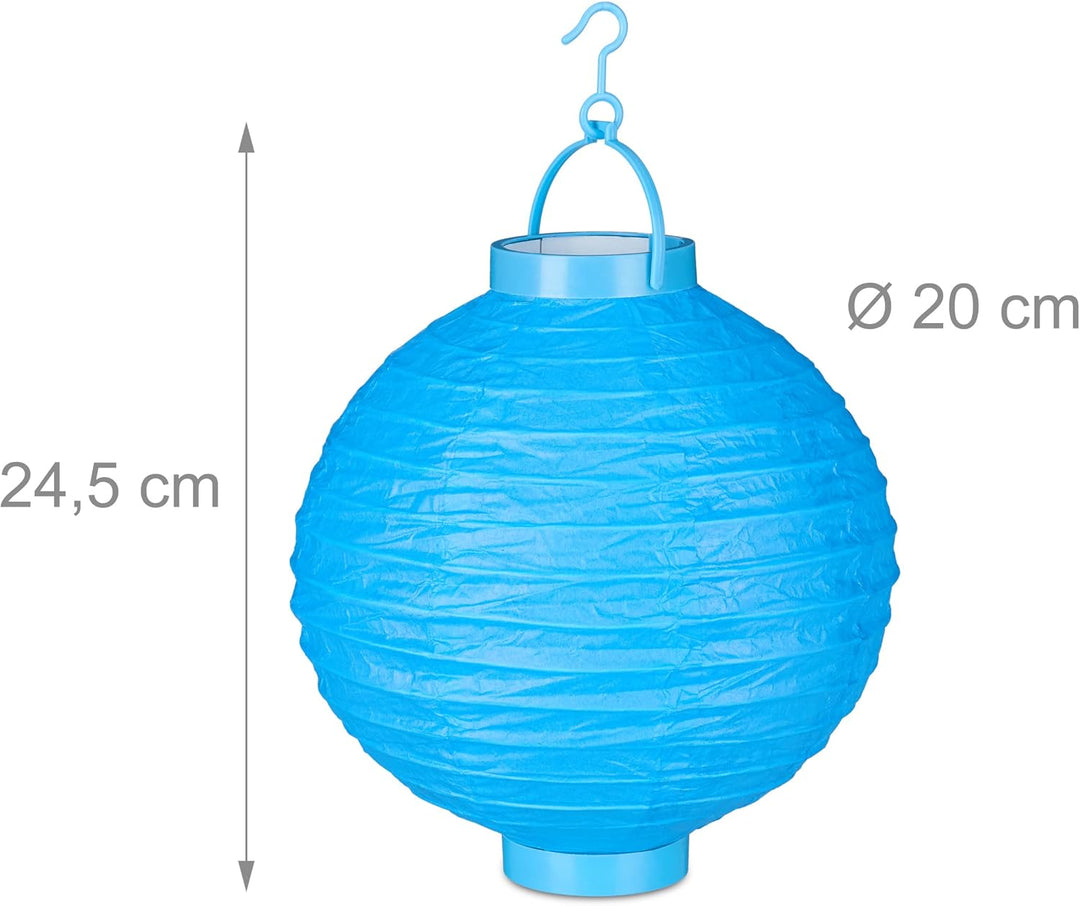 Relaxdays 20 x LED Lampions bunt, batteriebetrieben, Lampion Set für Draussen & Drinnen, zum Aufhäng