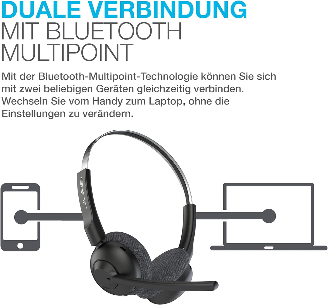 JLab GO Work Pop Casque Sans fil Arceau Appels/Musique Bluetooth Noir Black, Black