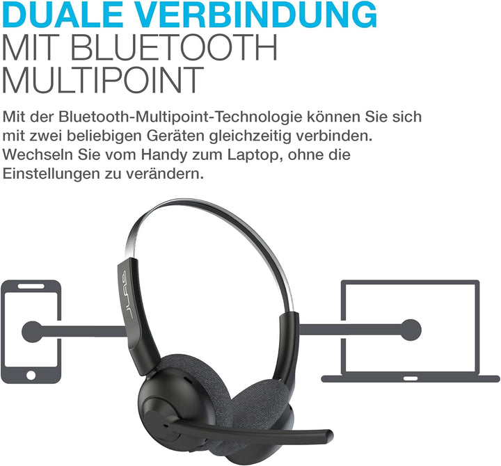 JLab GO Work Pop Casque Sans fil Arceau Appels/Musique Bluetooth Noir Black, Black