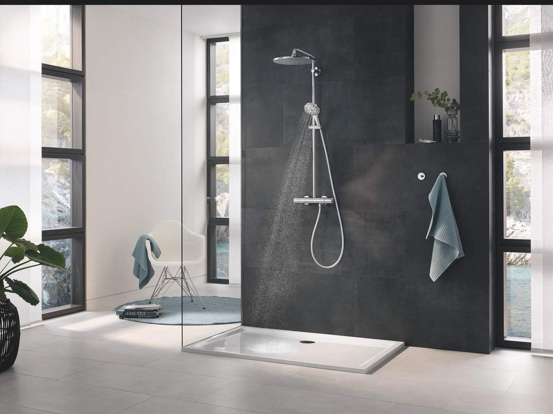 GROHE Rainshower 130 SmartActive | Brause- & Duschsystem | Handbrause mit 3 Strahlarten | chrom | 26