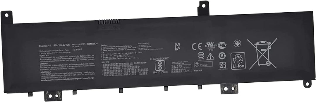 ASKC C31N1636 Laptop Akku für ASUS VivoBook Pro 15 N580VD N580VD-DM027T N580GD N580VN X580GD X580GD-