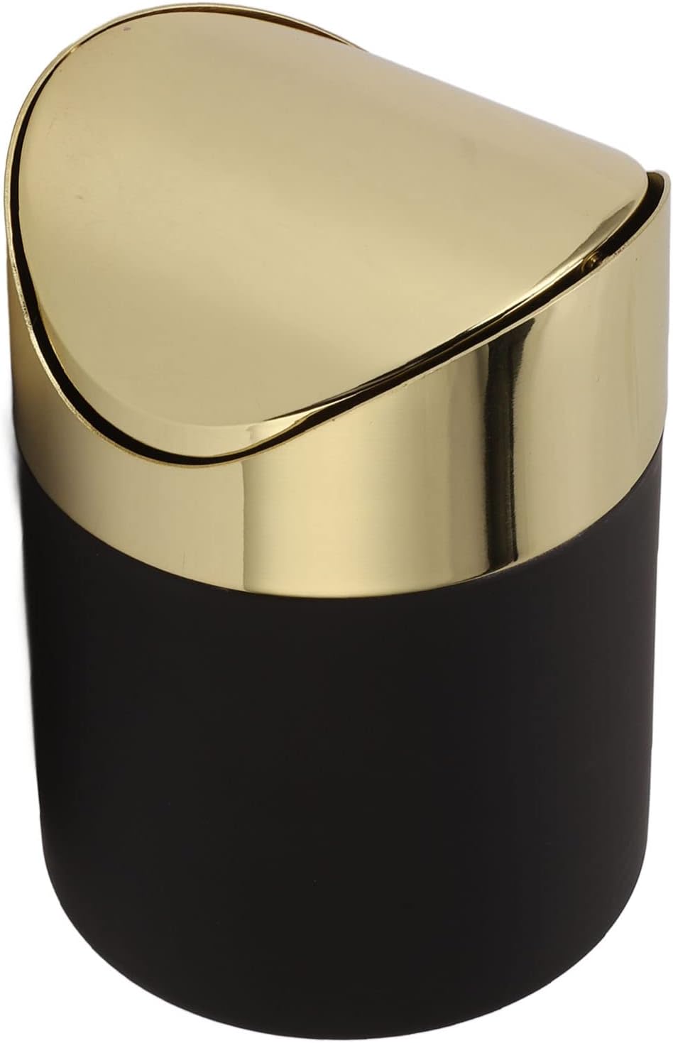 Tisch Mülleimer, Edelstahl Mini Mülleimer mit Gold Deckel, Haushalt Desktop Papierkorb Papier Abfall