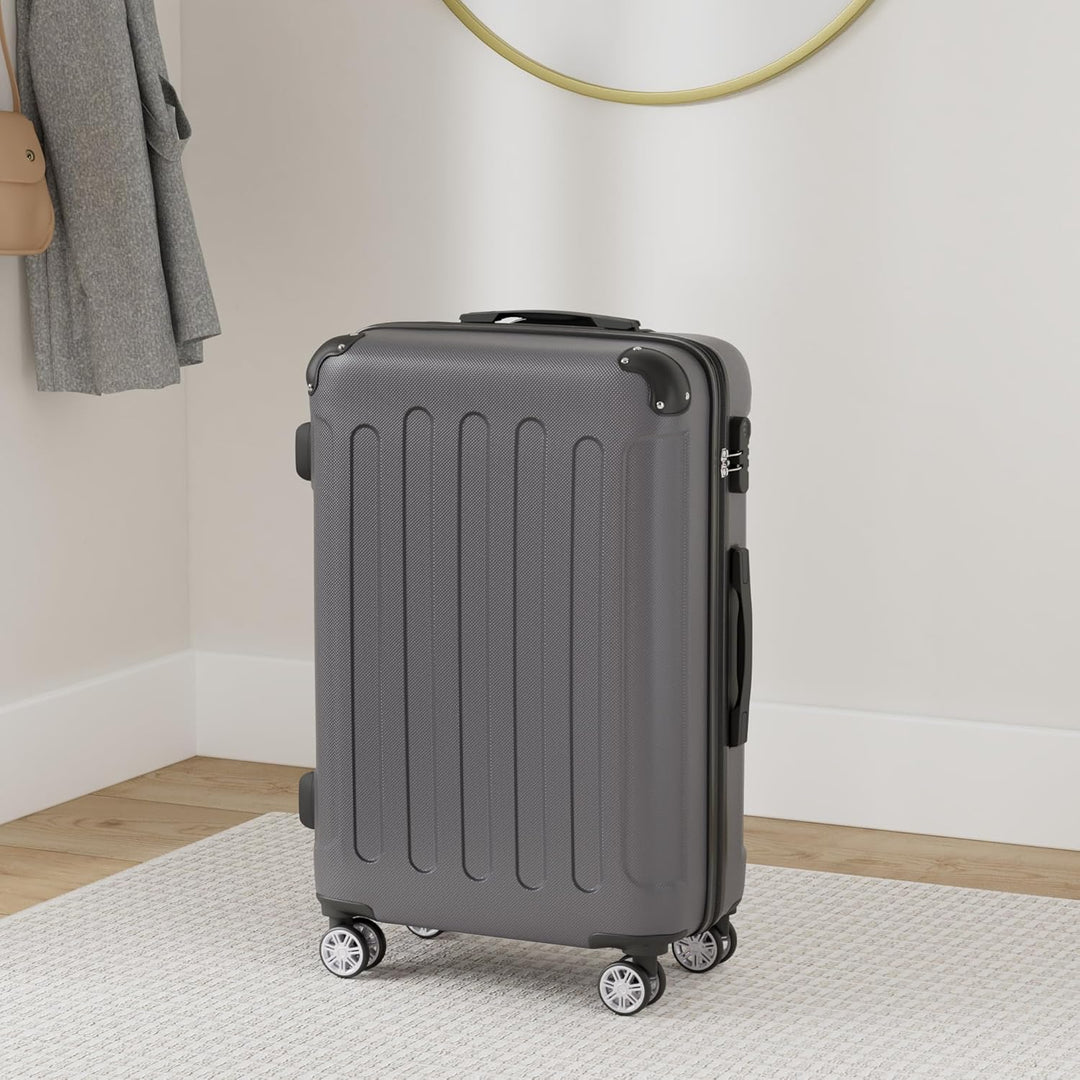 BEIBYE- Hartschalenkoffer Koffer Trolley Rollkoffer Reisekoffer Zahlenschloss 4 Zwilings-Rollen (Dar