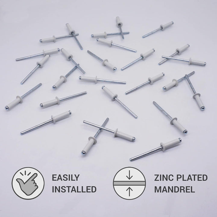 (400 Stück) Lackierte Blindnieten 4,0 x 14 mm, Kuppelkopf, DIN 7337, Aluminiumniete und Stahldorn, P