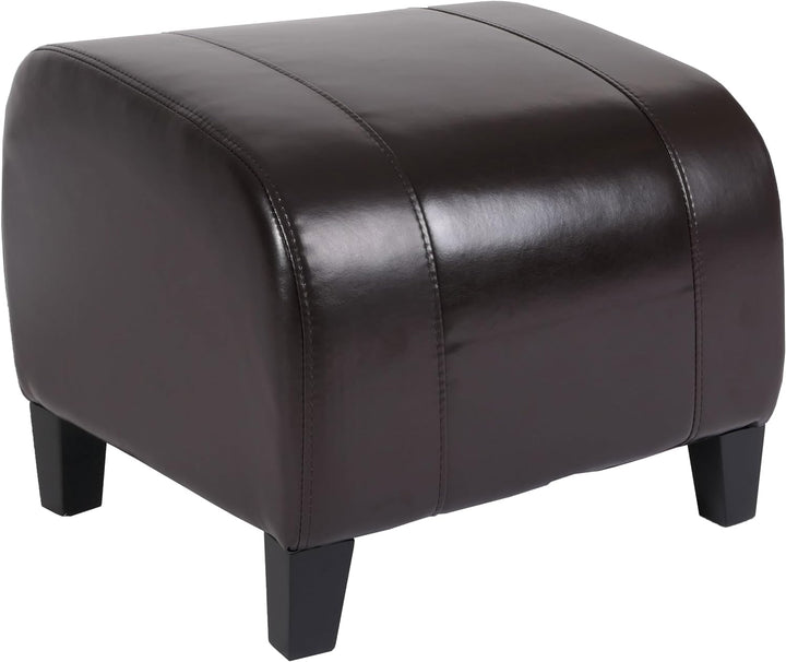 Mendler Hocker Sitzwürfel Sitzhocker Emmen, Leder + Kunstleder, 37x45x47 cm - braun