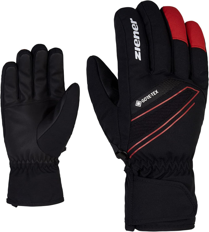 Ziener Herren Gunar Ski-Handschuhe/Wintersport | wasserdicht, atmungsaktiv, warm, Gore-Tex black.red