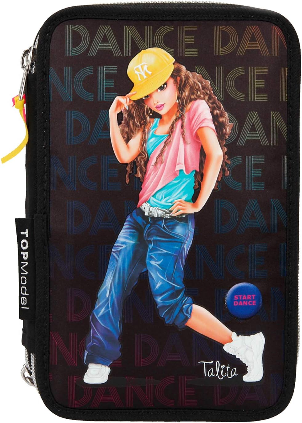 Depesche 10966 Federtasche mit 3 Reissverschlüssen und LED, mit Stiften von Lyra, TOPModel Dance, ca