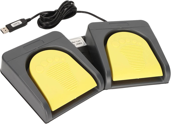 Elprico USB-Fusspedal, Doppelfussschalter Mechanische Schalter mit Zwei Pedalen MIDI-Controller HID