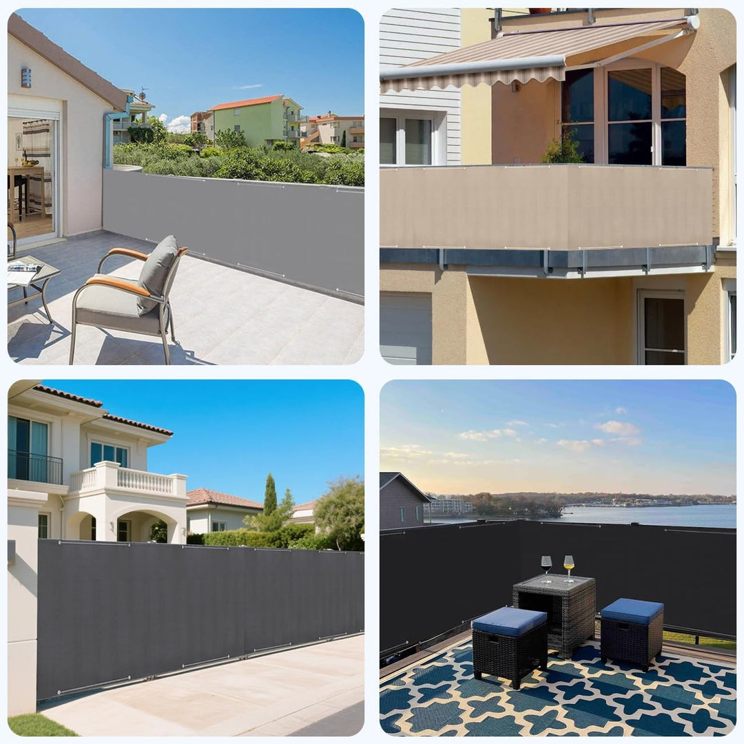 Sekey Balkon Sichtschutz Balkonabdeckung Balkonverkleidung blickdichte Wind- und UV-Schutz, 100% Pri