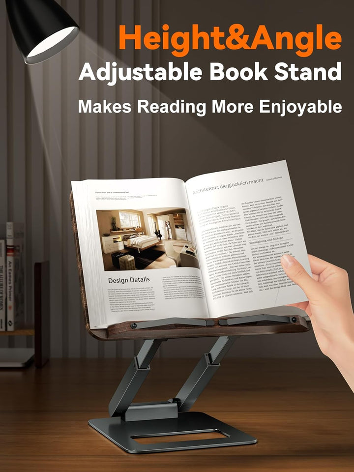 Tounee Buchständer, Teleskop-Buchhalterständer, höhenverstellbar, ausziehbares Design, ergonomischer