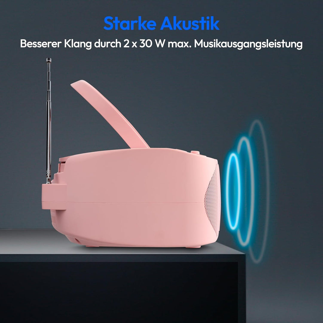 MEDION E65010 Stereoradio (CD-Player, Kassette, USB Anschluss, AUX Audioeingang, MP3-Widergabe. UKW