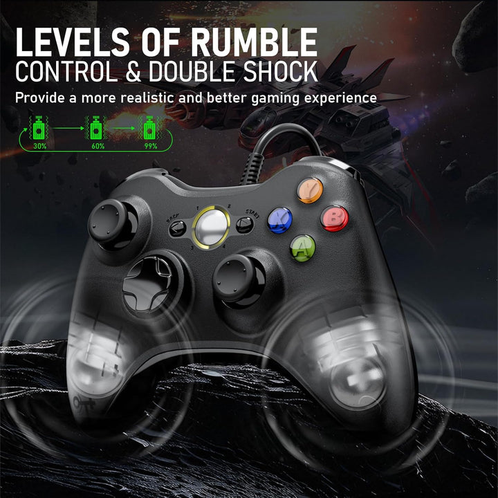 Diswoe Controller 2er Pack für PC Xbox 360, PC Controllers 2er Pack Wired USB Gamepad mit Kabel Joys