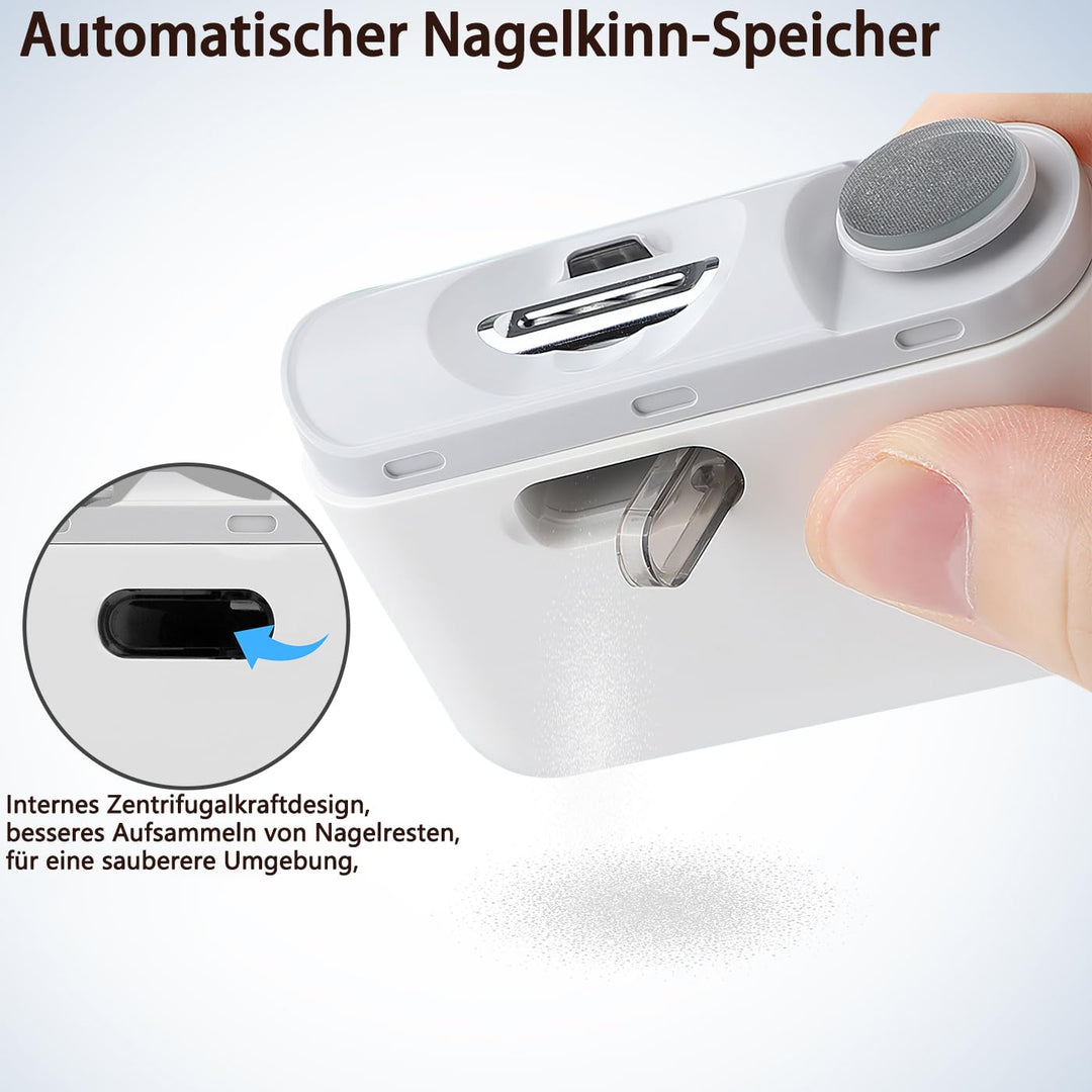 Automatischer Nagelknipser mit Nagelfeile, Elektrischer Baby-Nagelknipser mit Licht, Wiederaufladbar