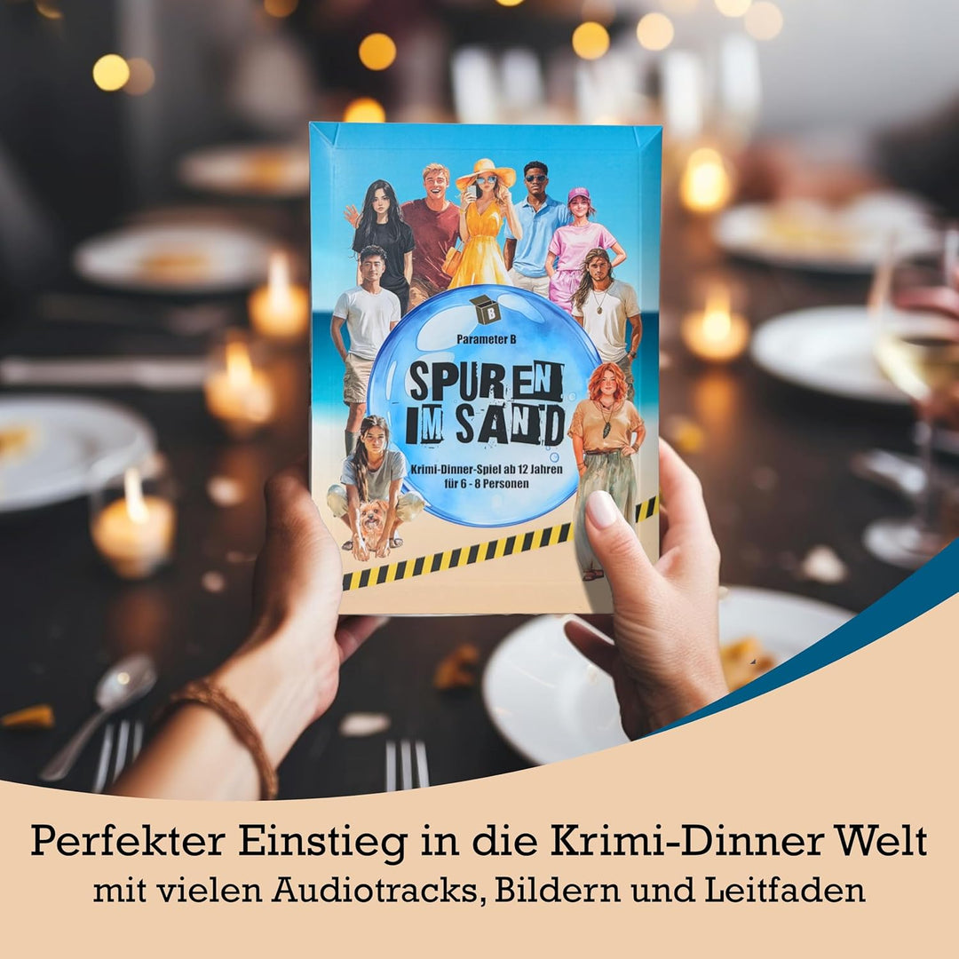 Parameter B - Spuren im Sand - Krimidinner für 6-8 Personen – ab 12 Jahren - Krimidinner für Zuhause