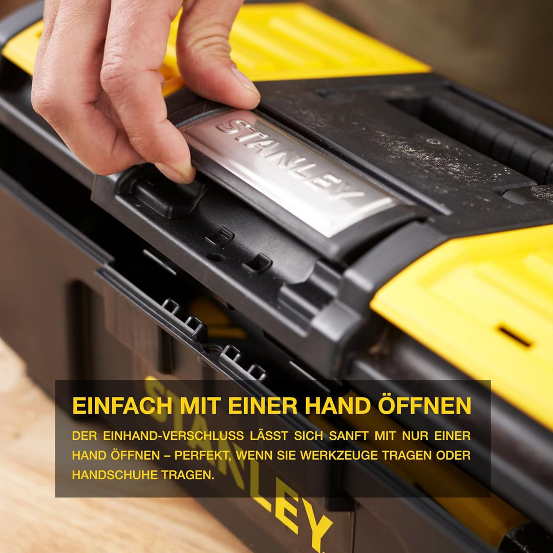 Stanley Werkzeugbox / Werkzeugkoffer Basic 1-79-216 (16", 39x22x16cm, Koffer mit Schnellverschluss u