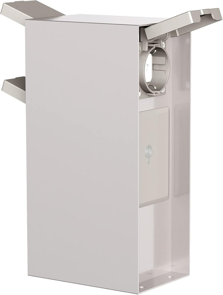 ledscom.de Garten-Steckdosensäule POMI mit Erdspiess für aussen, IP44, Smart Home, WLAN, Alexa, 3-Fa