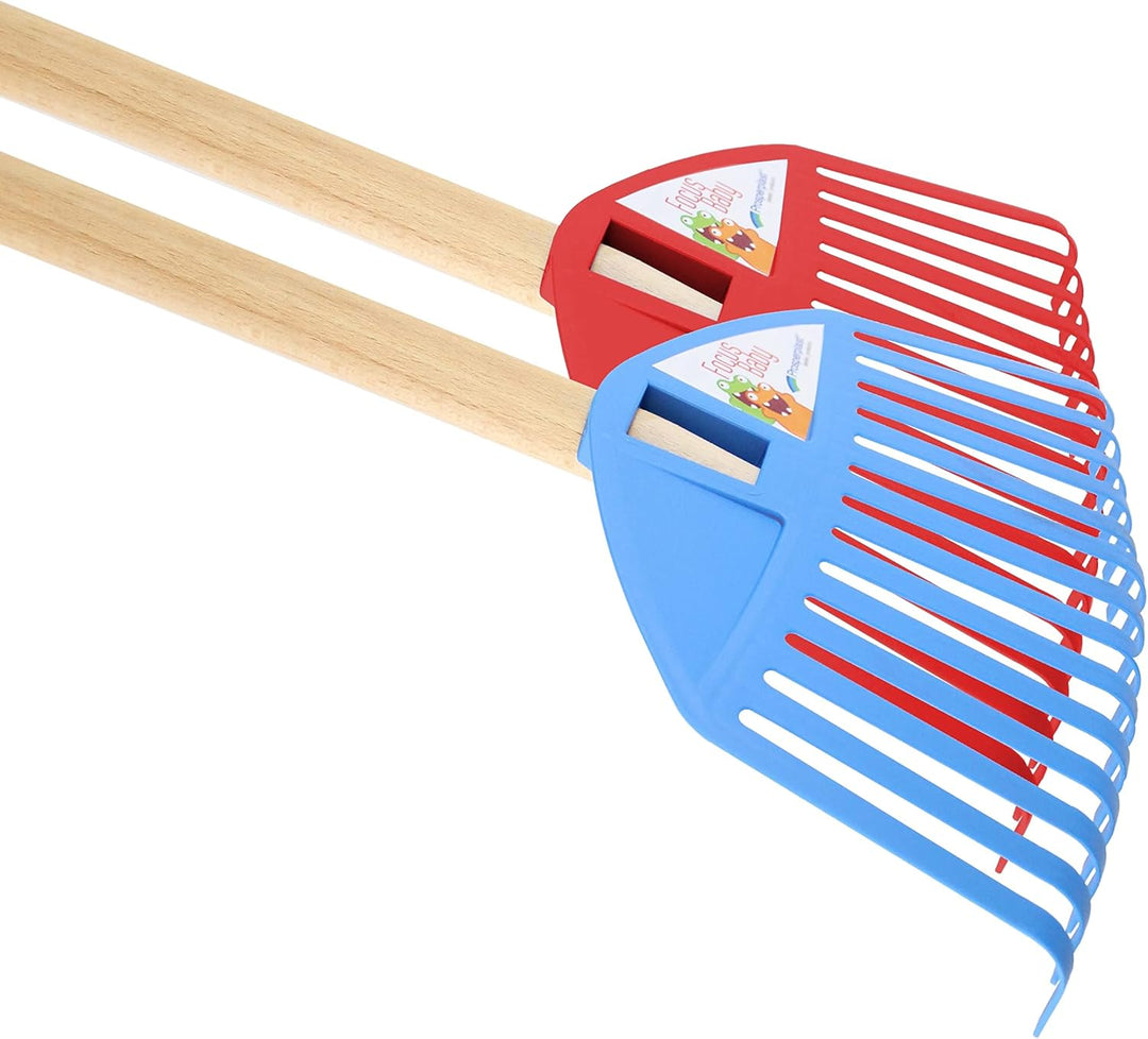 vom Pullach Hof Kinder Rechen Laubrechen 2er Set für Garten Sandkasten Kinderrechen Gartenwerkzeug L