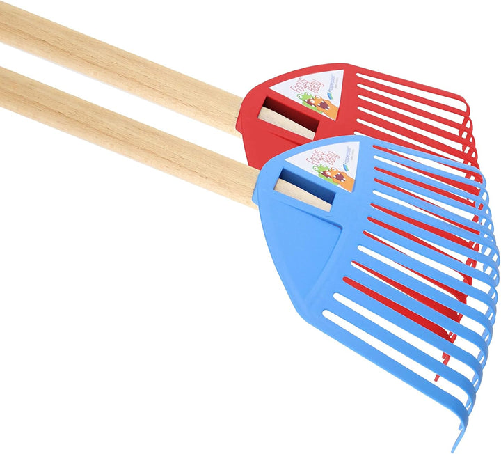 vom Pullach Hof Kinder Rechen Laubrechen 2er Set für Garten Sandkasten Kinderrechen Gartenwerkzeug L