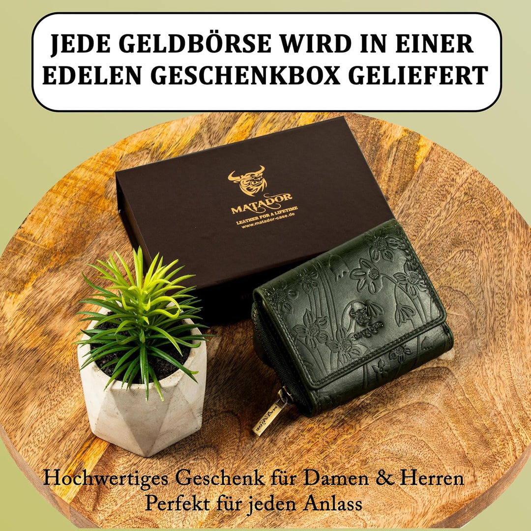 MATADOR Kleine ECHT Leder Geldbörse CHIQUITO Damen Portemonnaie Klein Frauen Geldbeutel TüV Geprüfte