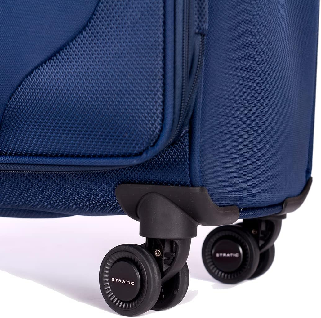 Stratic Mix Koffer Weichschale Reisekoffer Trolley Rollkoffer mittelgross, TSA Kofferschloss, 4 Roll