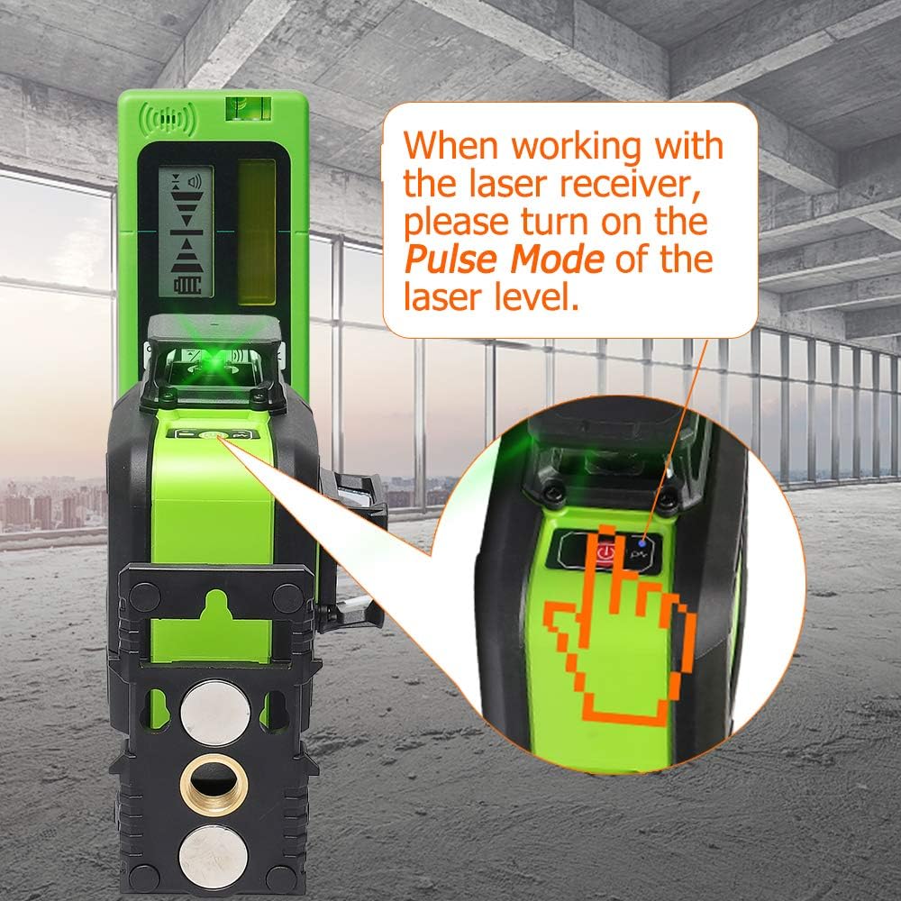 Huepar LR-5RG Laserdetektor für Puls-Kreuzlinienlaser, für Rote und Grüne Laserstrahlen bis zu 50m,