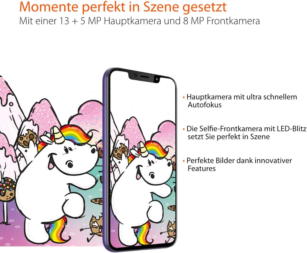 Gigaset GS195 Pummeleinhorn Smartphone mit 2GB Arbeitsspeicher Made in Germany - Handy ohne Vertrag