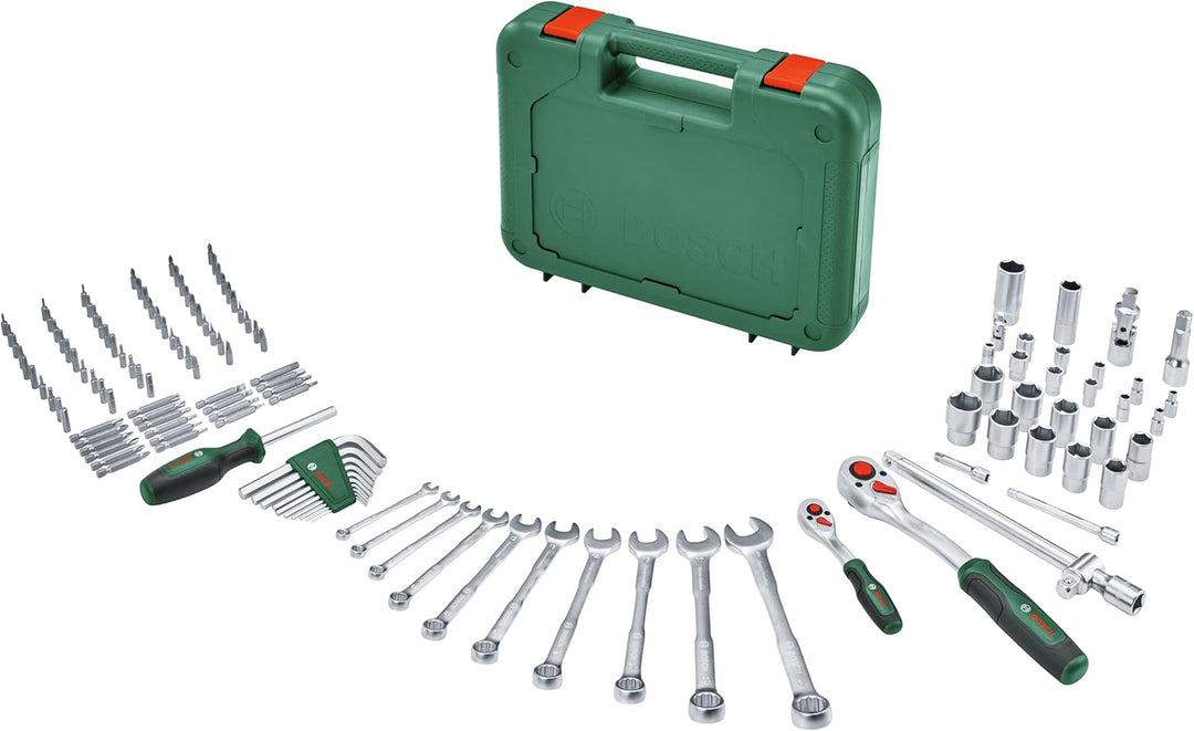 Bosch Advanced Handwerkzeug-Set 132-teilig (für Schraub- und Befestigungsaufgaben; Hochwertige Mater