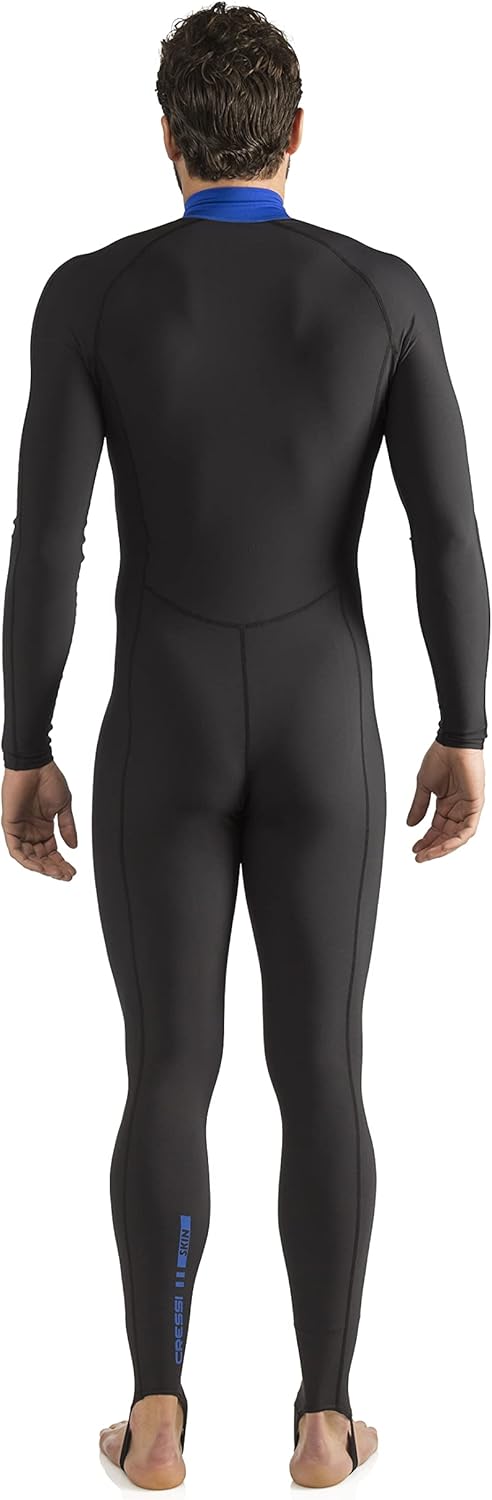 Cressi Skin 1mm - Superelastischen Anzug aus 86% Polyester / 14% Elasthan Schwarz/Blau XL/5, Schwarz
