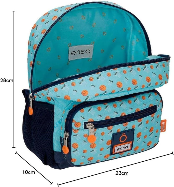 Enso Basket Family Vorschul-Rucksack Blau 23x28x10 cms Polyester 6.44L Vorschulrucksack, Vorschulruc