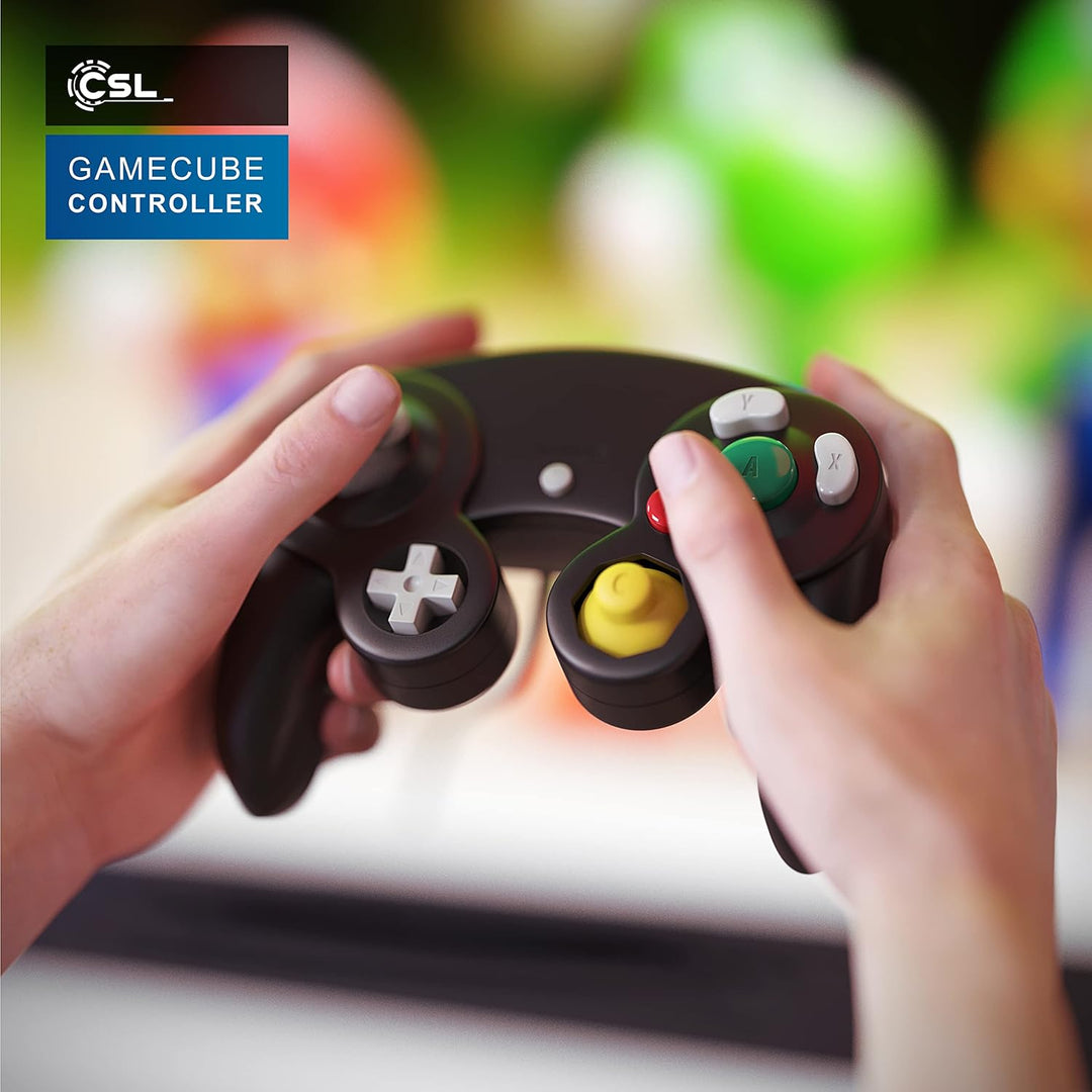 CSL - Nintendo GameCube Gamepad Controller - Nintendo Wii Wii U Gamepad - Vibrationseffekt - schwarz